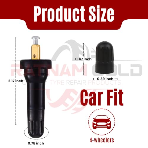 Image of Tubeless Tyre Valve Sensor Tr-414 (10 pcs), TPMS (Digital Tyre Pressure System Compatible), Premium Brass Core, Leak- Proof, Not for Bike /Scooter