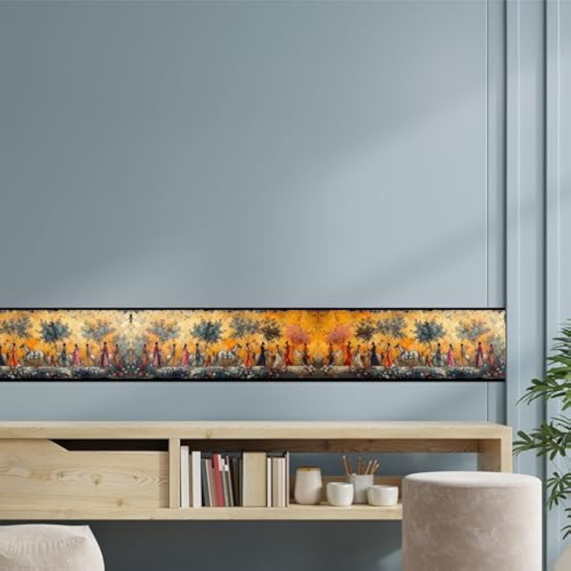 Village Wall Border Peel & Stick Vinyl Sticker, 10ft