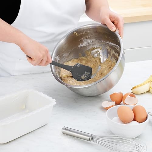 Image of Tovolo Silicone Kitchen Utensils Set for Cooking and Baking, Flex Core Spatula Spoonula Jar Scraper and Scoop Spread, Nonstick Safe BPA Free Dishwasher Safe Silicone Cooking Utensils Set, Charcoal