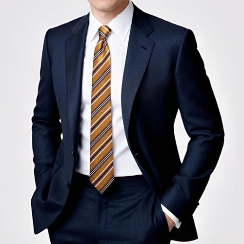 Image of Hi-Tie 70 inches Ties for Men Silk Extra Long Necktie and Pocket Square Cufflinks Set Men Big and Tall Tie Business