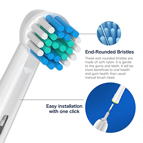 Sulkiwe Testine Compatibile con Oral b Braun Spazzolino elettrico Pro/Advance Power/Smart/Vitality/Genius Series, Precision Testine di Ricambio Adatto per Oral-B, 16 Pezzi (Bianco)