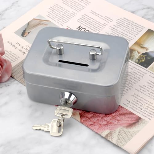 Elegante Stahlkassette, abschließbare Spardose, Kaffeespardose