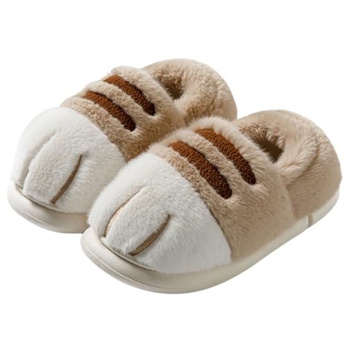 Cat Claw Warm Cotton Shoes Cat Plush Winter Home Male and Female Animal Non slip Flat Slippers