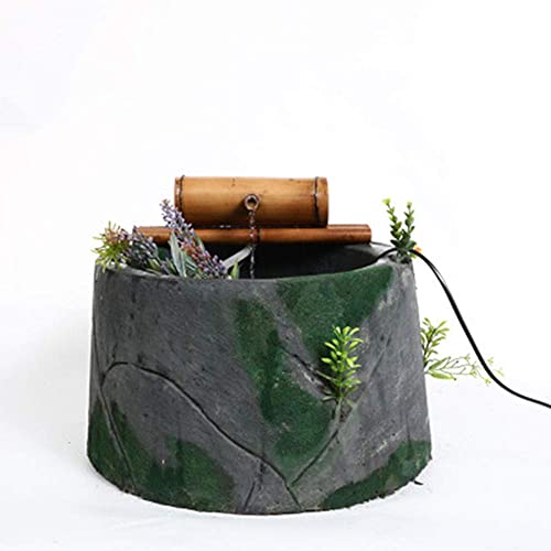 Kit de fuente de bambú para pájaros y bomba exterior para jardín 6