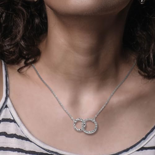 MIXJOY Funny Best Friend Friendship Gifts, Interlocking Circles Necklace Gift for Bestie Bff Sister Female Friends, Cheer Up Gift2