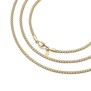 Bestyle 18K Gold Plated/Silver/Black Chain for Men, Hypoallergenic 2/4/6/8mm Stainless Steel Flat Link Chain Necklace for Men & Women Hip Hop Jewelry, 14-30″
