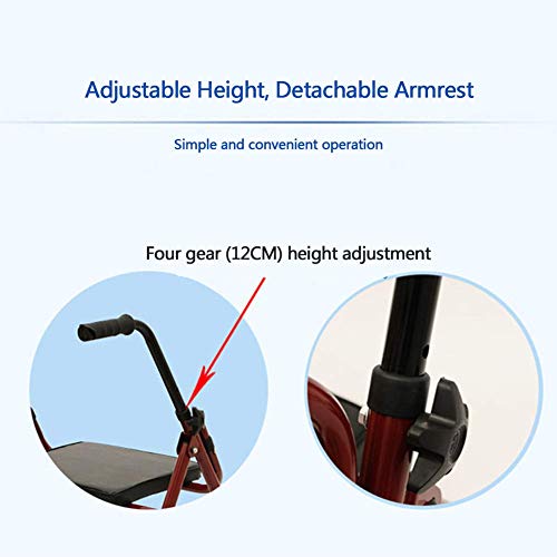 2 wheel rollator pliable avec mains courantes ajustables