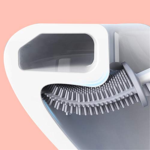 Conjunto de escova e suporte de silicone para vaso sanitário da FANZHOU, escova e suporte de limpeza