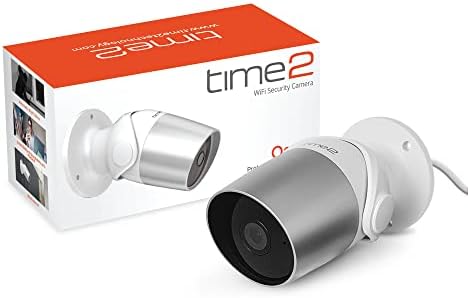 Time2 Oscar Outdoor WiFi Security Camera, Plug-in CCTV Camera, Weatherproof, Night Vision, Motion & Sound Detection, Activity Zones, 2 Way Talk, Video Playback, 30day free Cloud Storage, Alexa Camera