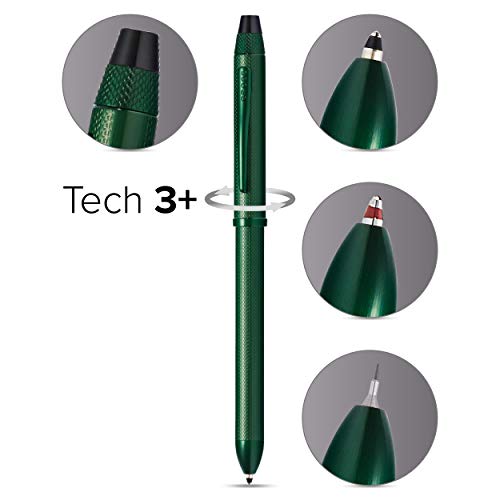 Cross Tech3+ Refillable Multi-Function Ballpoint Pen With Stylus, Medium Ballpen And Pencil, Includes Premium Gift Box - Matte Green #TOP1