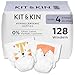 Kit &amp; Kin Premium Windeln Größe 4 (9-14 kg) 128 Stück, Pflanzliche &amp; Hypoallergene Babywindeln, Zuverlässiger Auslaufschutz, Vegan &amp; Tierversuchsfrei