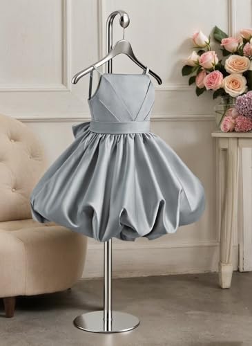 Short Satin Flower Girl Dress Spaghetti Strap Bow Elegant A-Line Girls First Communion Dresses Party Formal Gowns2