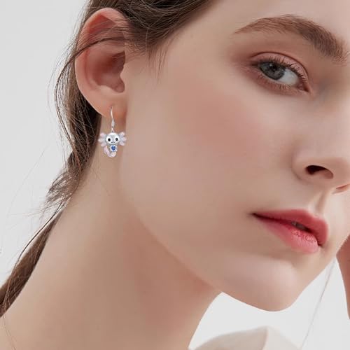 Axolotl Earrings 925 Sterling Silver Axolotl Dangle Earrings Cute Animal Jewelry Gift for Women Girl Daughter4