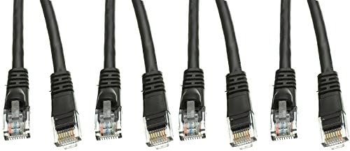 C&E 4 Pack Cat5e Black Ethernet Patch Cable, Snagless Molded Boot, 50 Feet, CNE540979