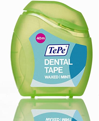 Tepe Cinta Dental 40 Metros / Hilo Dental Ancho Y Encerado Para La Eliminación Eficaz De La Placa / Sabor A Menta