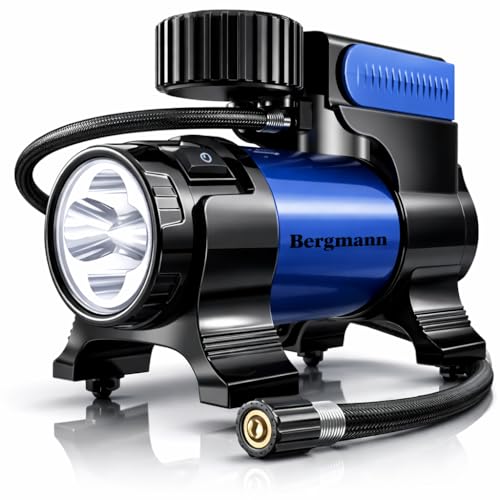 Bergmann Typhoon Heavy Duty Metal Car Tyre Inflator (Blue)