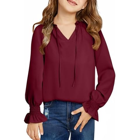 blibean Girl Ruffle Blouse Wine Red Cover