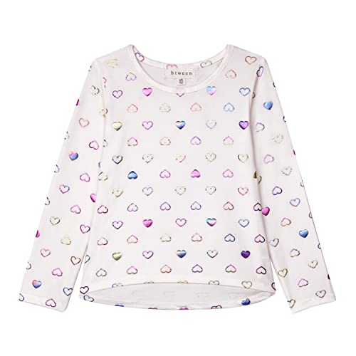 Girls Long Sleeve Fall Graphic Tops, School Sports Tees, 4 Pack Multiple Pattern Tshirts4