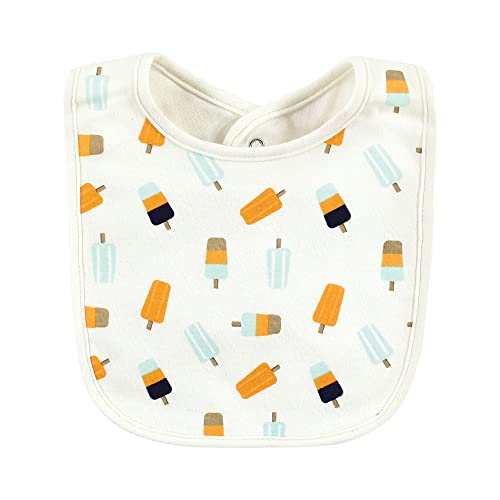 Image of Hudson Baby Unisex Baby Cotton Bibs, Popsicle, One Size