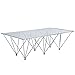 Modway Prism Modern Tempered Glass Rectangular Coffee Table With Geometric Metal Base In Clear