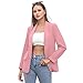 Womens Casual Blazers Open Front Long Sleeve Fashion Suit Jacket Work Office Suit 2025 Spring Fall Trendy Pink L