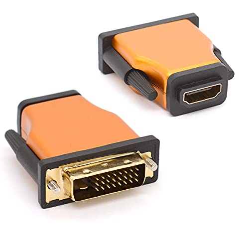 Tomost 2-Pack DVI to HDMI Adapter, Bi-Directional DVI-D Male to HDMI Female Converter, Supports 1080P 3D, for PS3 PS4 TV Box Blu-ray Projector HDTV
