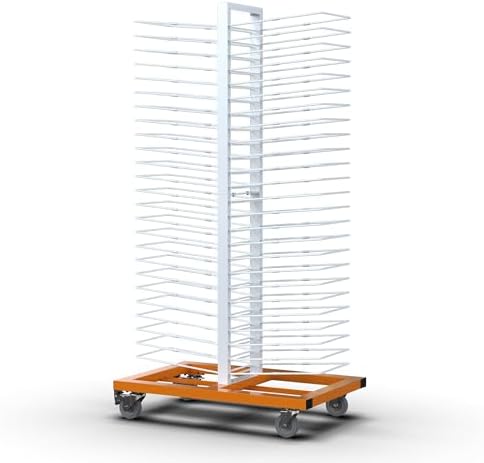 Garvin 50 Shelves Paint Drying Rack with 4 Locking Casters for Cabinet & Full-Size Doors, Art Studios – Space-Saving Vertical Design, 2.1" Shelf Spacing, 25lbs Capacity Per Level