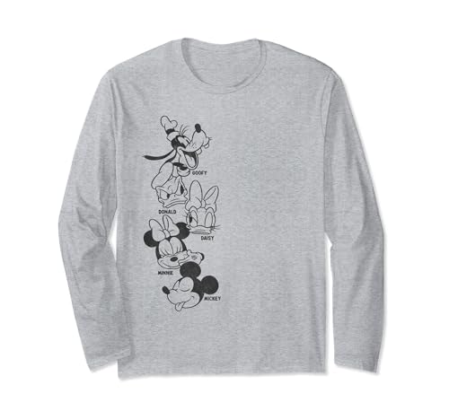T-shirt Mickey Disney à manches longues et imprimé vintage grand format pour adulte