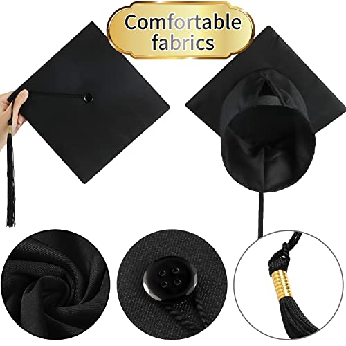 BOOSHMall Bachelor Hut, Abschluss Hut Doktorhut Graduation Hat Absolventenkappe Bachelor Absolventenhut für Abschlussfeiern vom Studium, Abitur, Hochschule, Universität - Schwarz