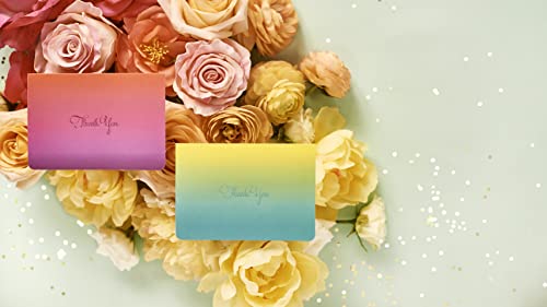 Image of Papyrus Thank You Cards with Envelopes, Teal Ombre (16-Count)