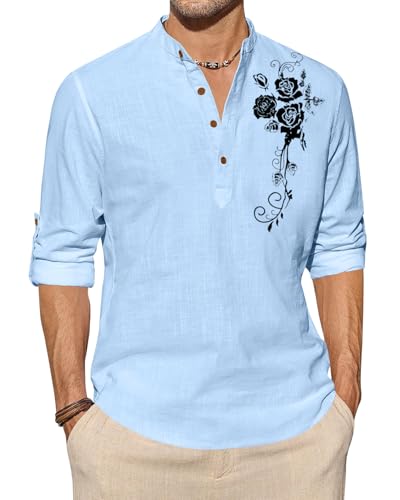 Image of Zombom Men's Cotton Polyester Blend Mandarin Collar Self One Design Printed Full Sleeve Casual Short Kurta