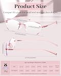 LUFF Rimless Verres de lecture pour les femmes Blue Light Blocking,Léger Léger Lecteurs d'ordinateur sans cadre Anti Eyestrain