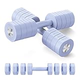 MERACH Halters, korte halters, set van 2, verstelbaar, 4-in-1 halters voor dames, 1-4 kg verstelbare gewichten, dumbell voor krachttraining, fitness, thuisgym, cadeau, blauw