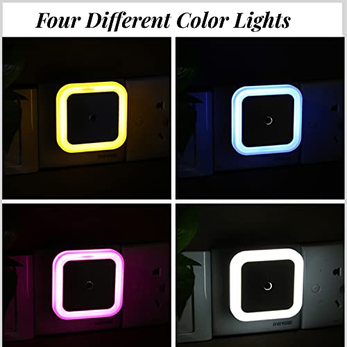 Image of Othmro 2Pcs Plug-in Night Light, White Plug-in Night Light Warm LED Christmas Light Bulb Bed Lights w Auto Dusk-to-Dawn Sensor for Bedroom Kitchen Hallway EUR Plug Bathroom Shaver Light