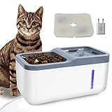 🐈【Luz LED incorporada】Nuestro bebedero para gatos mejorado con luz LED y ventana de nivel de agua nos permite ver el nivel del agua claramente incluso de noche, para que no tengamos que encender el bebedero para gatos cada vez para verificar si necesita agregar agua.