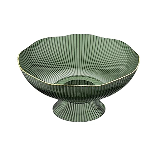 LOVIVER Decorative Pedestal Bowl,Dessert Display Stand Dish Holder,Snacks Fruit Basket Bowl for Farmhouse Kitchen Breads Snacks Home Ornaments, Green