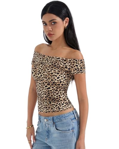 SUUKSESS Women Double Lined Off The Shoulder Tops Fitted Going Out Basic Shirts3