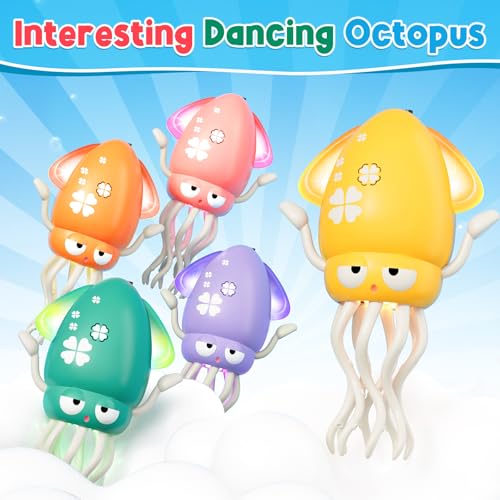 Image of WAVISA Magic Dancing Octopus Electric Toy, Automatic Crawling Octopus Toy with LED and Music for Kids, Interactive Gift for Kids, Indoor Play and Sensory Development