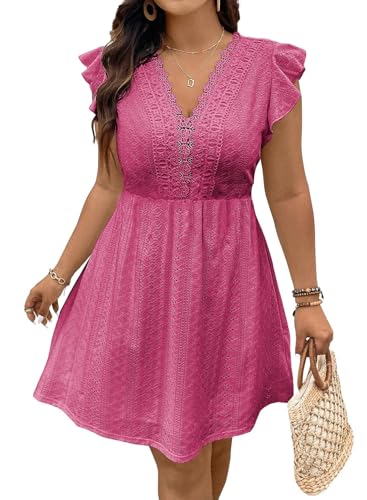 Eytino Women Plus Size Summer Dresses 2026 Fashion Lace V