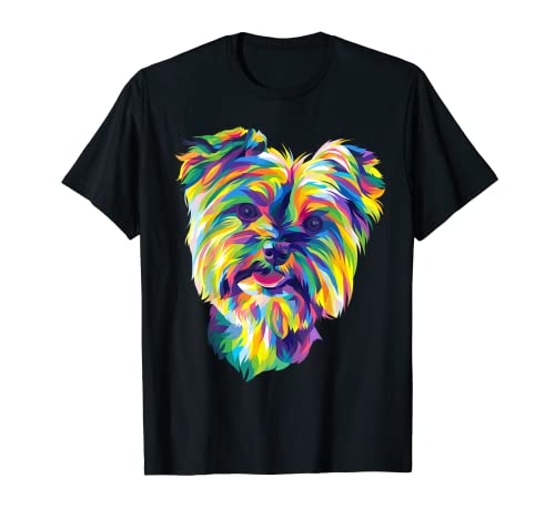 Colorful Pop Art Yorkshire Terrier Portrait Yorkie Lover T-Shirt