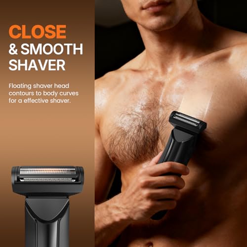 Image of PRITECH Electric Body Hair Trimmer - Waterproof Mens Groin Hair Trimmer Ball Shaver USB Recharge Dock Body Grooming Kit with Ceramic Blade Male Hygiene Razor (Drak Gray)
