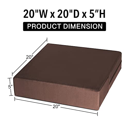 Tromlycs Extra Large Chair Seat Cushion For Recliner Velvet Pad Cushion For Elderly To Raise Seat Height 20 X 20 X 5 Inch Brown #TOP1