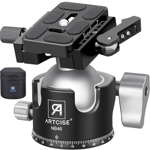 46mm Low ProfileTripod Ball Head with Lever Release ARTCISE Heavy Duty Ball Head Camera Ball Head