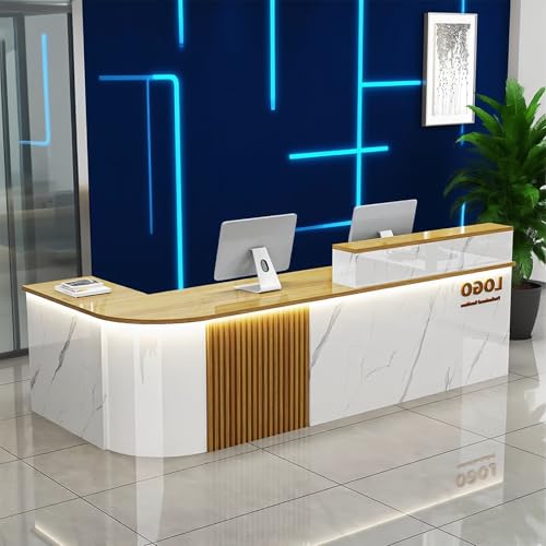 Reception Desk with Counterr, Lockable Drawers and Storage,Shopping Mall Office Cashier Receptionist Desk for Receptionists in Offices, Retail Stores, Lobbies, Shops
