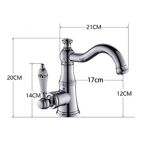 Robinet de lavabo antique anti-éclaboussures avec commande poignée unique