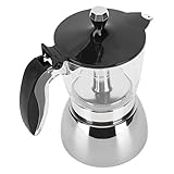 Luxurious Stainless Steel Moka Pot, Stovetop Espresso Maker for Flavored Strong Coffee, Italian Cafe