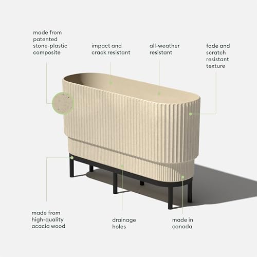 Image of Veradek Demi Series Raised Long Planter - Wide Planter with Stand