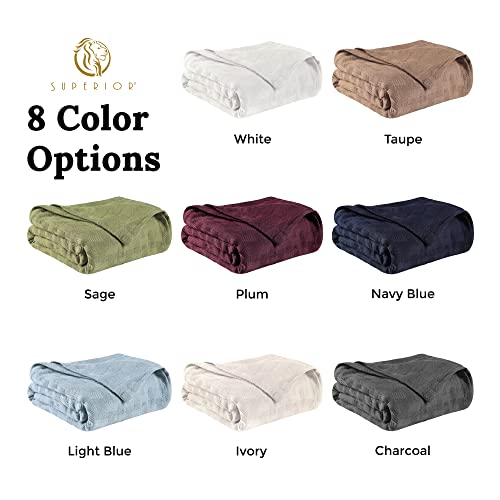 Superior 100% Cotton All-Season Blanket, Basket Weave Design, Soft, Comfy Cover For Bed, Bedding, Bedroom, Couch Throw, Lounging, Modern Boho Medium Weighted Blankets, Full/Queen, Sage #TOP7
