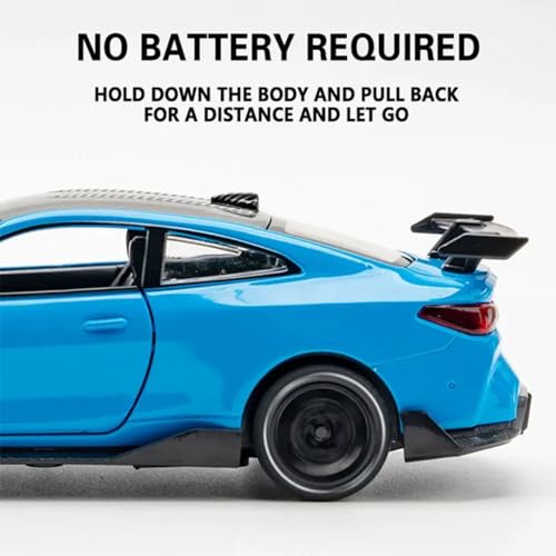 Image of Alokik Enterprise 1:32 M4 Coupe Die-cast Metal Pull Back Car with 2 Openable Doors with Lights and Sound Toy Decoration, Showpiece Car Best Gift Toys for Kids 【Black】