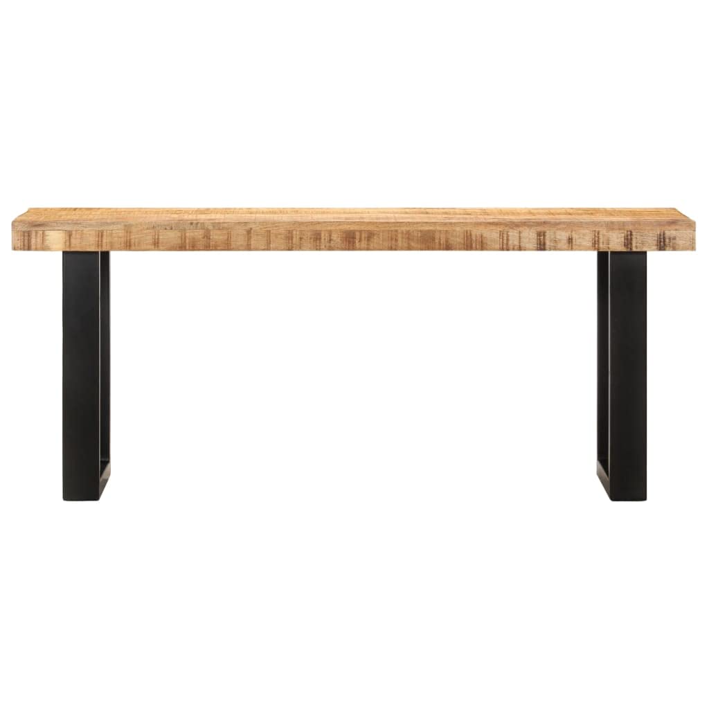 vidaXL Banc 110 cm Bois de manguier Brut Massif et Acier